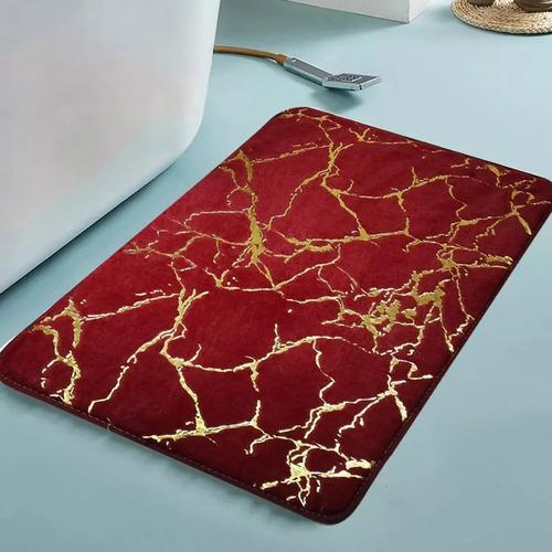 Alfombra De Baño Tipo Marmol Piel Suave Antideslizante Fino 6