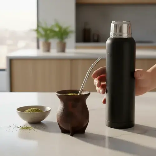 Bombilla Mate Acero Inoxidable Resorte Desmontable 16cm Plateado 3