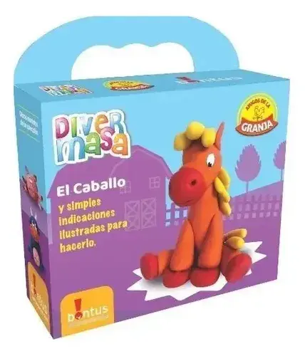 Juego De Masas Plastilina Diver Masa Caballo 210gr Bontus Amarillo Naranja Rojo 3