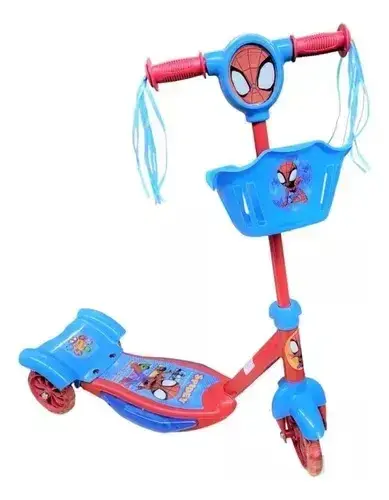 Monopatin Spiderman Infantil De Niños Con Luz Canasto Marvel Rojo Spiderman 3