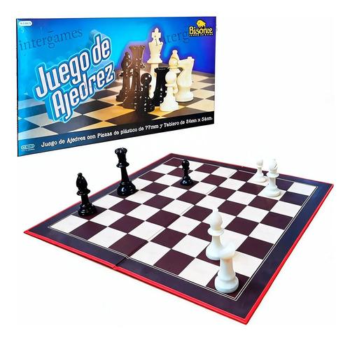 Juego De Ajedrez Bisonte Tablero Grande 34x34 Cm Plastico 2