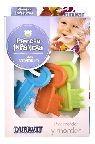 Llaves Mordillo 3 Colores Para Bebe 2 Meses Pastel Liso
