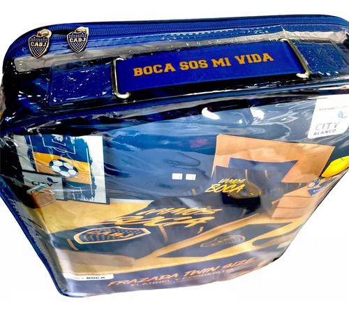 Frazada Con Corderito Boca Juniors Flannel Doble Faz 1,5 P Boca 0 G Azul 9