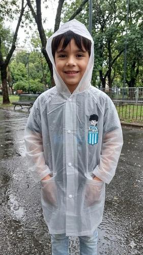 Piloto De Lluvia De Racing Con Capucha Infantil Impermeable Blanco 12
