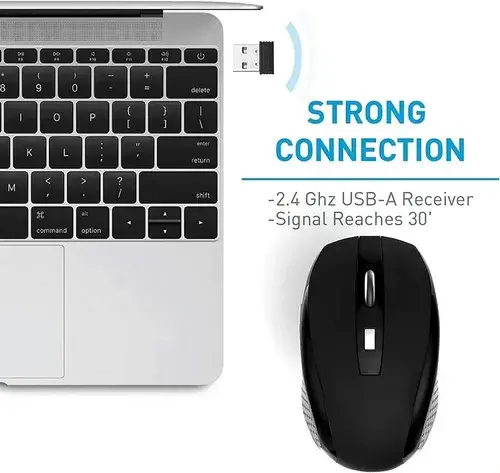 Mouse Inalámbrico Guiheng 2.4ghz 1600dpi 3 Botones Usb Nano Black04 5