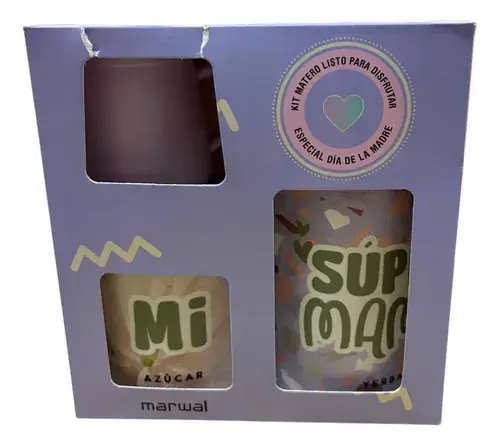 Set Matero Regalo Mama Mate + Yerbera + Azucarera Set Madres 2