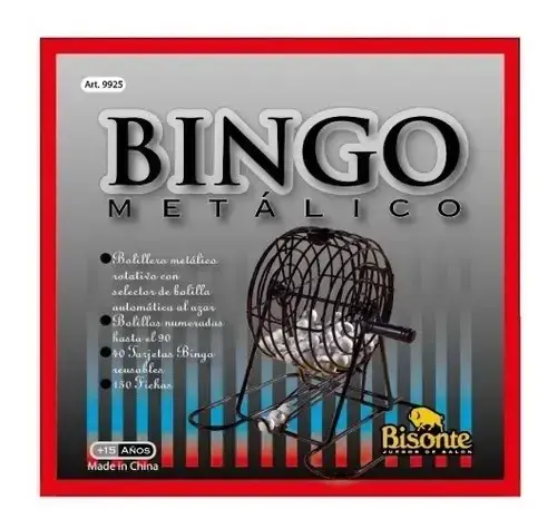 Bingo Bolillero Metálico 90 Bolillas Numeradas Bisonte 7