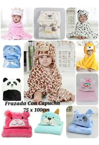 Frazada Infantil Con Capucha De Animales Bebe Manta Flannel 6