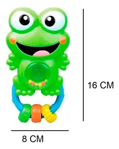 Sonajero Animalitos Didactico Poppi Baby Varios Diseños 6751 Verde Lima Sapito 2
