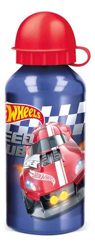 Botella De Aluminio Hot Wheels 400 Ml Agua Bebidas Verano Azul 4