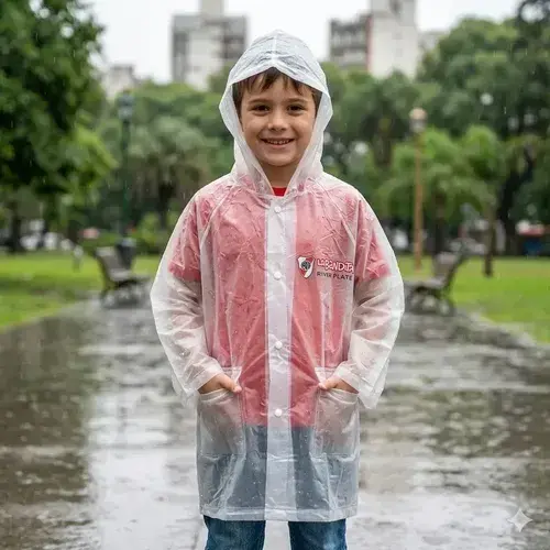 Piloto De Lluvia Con Capucha River Plate Oficial Impermeable Blanco 4 2