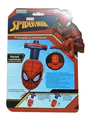 Spiderman Trompo Luminoso Hombre Araña Marvel Spidey Ditoys Rojo 2