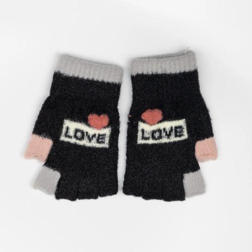 Guantes Infantil Sin Dedos Para Niñas Invierno Abrigado Love 5