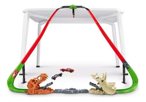 Metal Machines Pista Smash Crash Dinos 2 Autos + Clip Mesa Multicolor