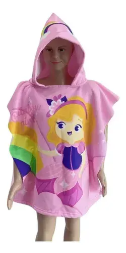 Poncho Toallon Microfibra Infantil Estampado Seca Rapido 11
