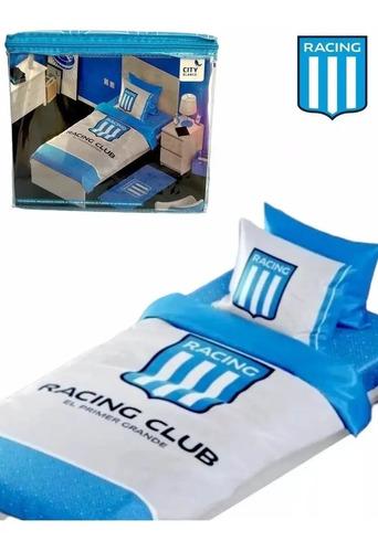 Juego De Sabana De Futbol Racing Club Twin Size Licencia Ofi 4