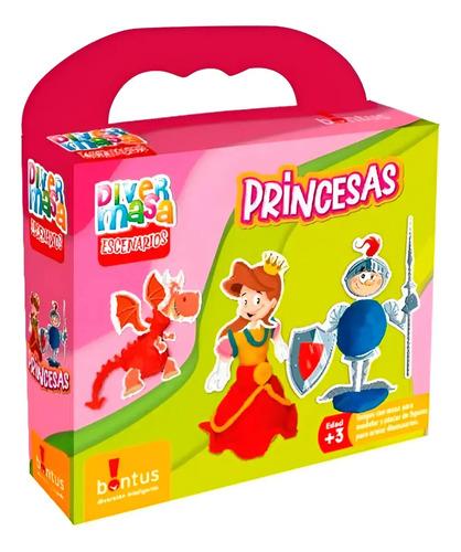 Juego De Masas Plastilina Diver Masa Princesas 210gr Bontus Rosa 3