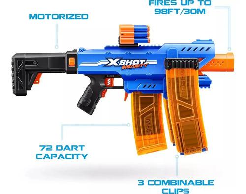 Pistola Gigante Motorizada Lanza 72 Dardos X Shot Automatica Azul Y Naranja 4