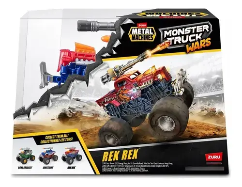 Camión Monster Truck Metal Machines Luces Sonido + Lanzador 13