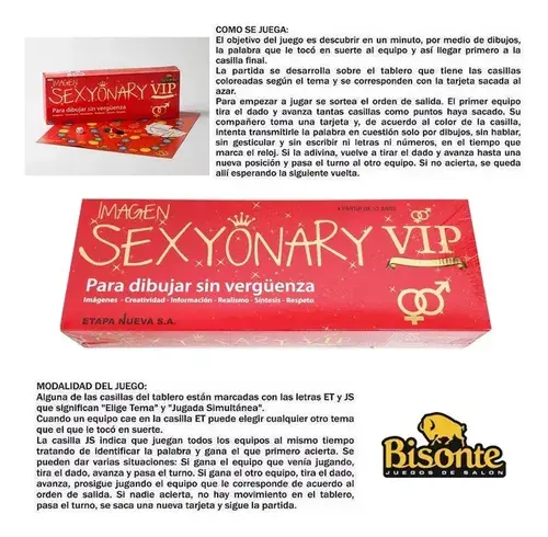 Juego Sexyonary Vip T/ Pictionary Pero Picante Sexionary Vip 3