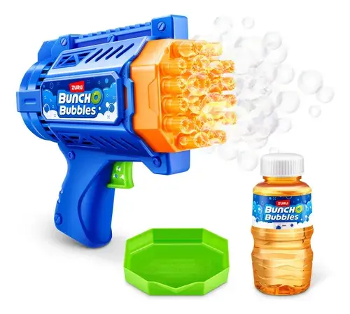 Pistola Mini De Burbujas Zuru Bubble Blaster Azul Para Niños 4