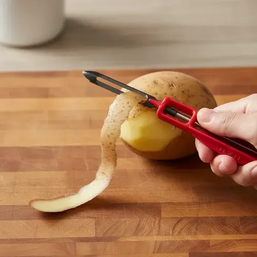 Pelador De Papas Acero Inoxidable Autoafilable Cocina Rojo 3