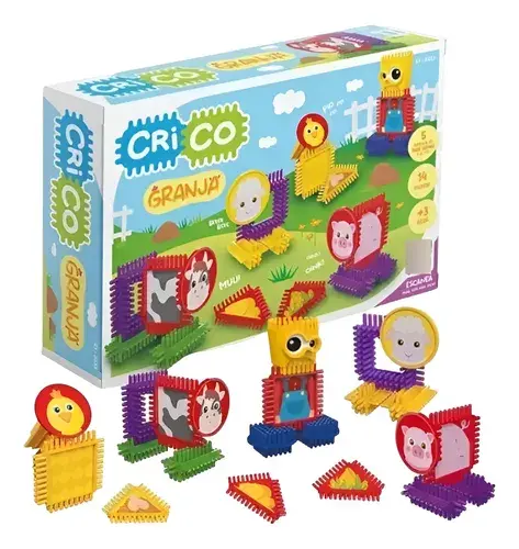 Crico De La Granja Bloques Para Armar 24 Piezas Con Stickers 24