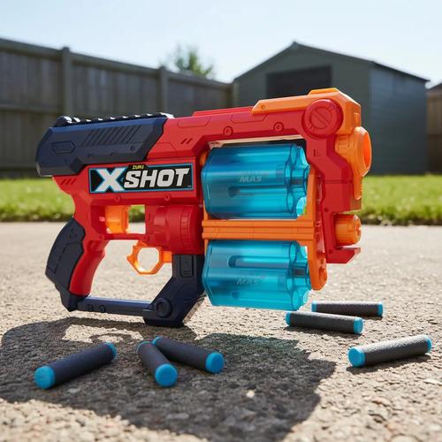 Pistola Doble Xcess Lanza Dardos A 24m Arma Infantil X-shot Rojo/azul 3