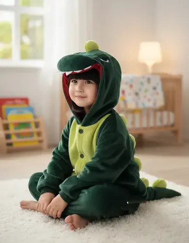Pijama Dinosaurio Enterito Infantil Suave Abrigado Premium 3