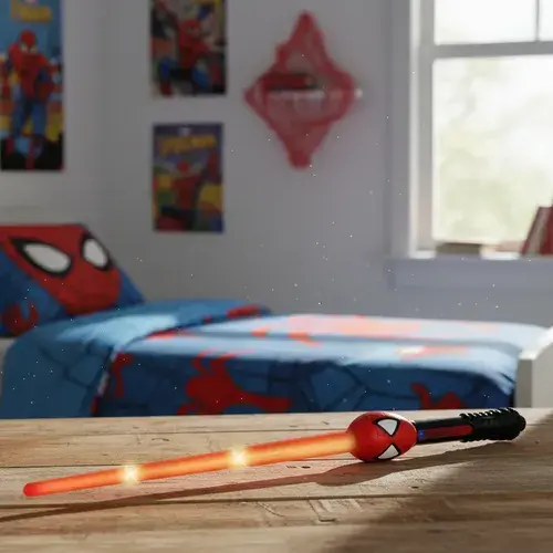 Espada De Juguete Spidey Spiderman Roja 40cm Con Luz Y Sonid Rojo 5