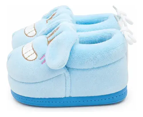 Pantuflas Escarpines Bebe Antideslizante Primeros Paso Abrig Perrito Celeste 12-18 Meses Rayado 2