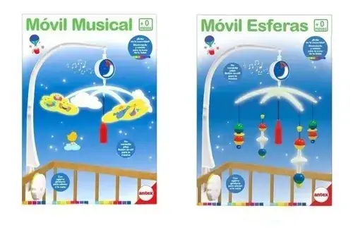 Movil Cunero Giratorio Para Bebe Musical Nubes Esferas Cuna 4