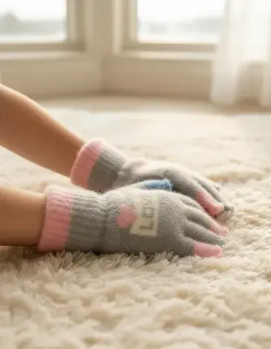 Guantes Infantil Sin Dedos Para Niñas Invierno Abrigado Love 3