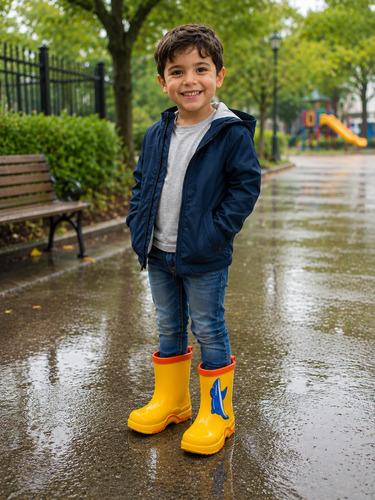 Botas De Lluvia Infantiles Diseños Varios Impermeables Delfin Amarillo 25 Ar