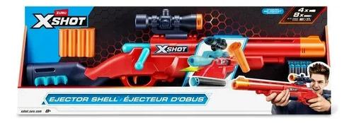 X-shot Rifle Excel Ejector Shell 7965 36875 Rojo (con Detalles Naranja Y Turquesa)