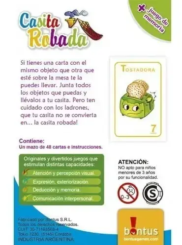 Juego De Mesa Casita Robada Bontus 48 Cartas Didáctico Infantil 5