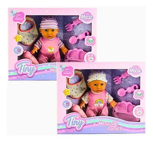 Bebote Tiny Baby Hora De Comer Set Muñeca Con Accesorios 2