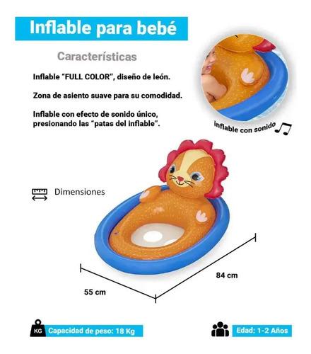 Asiento Flotador Para Bebe Inflable Animalitos C Pasa Pierna 7