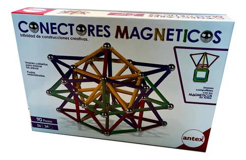 Juego Conectores Magneticos 90 Piezas Imantadas Bloques Niños Antex 2