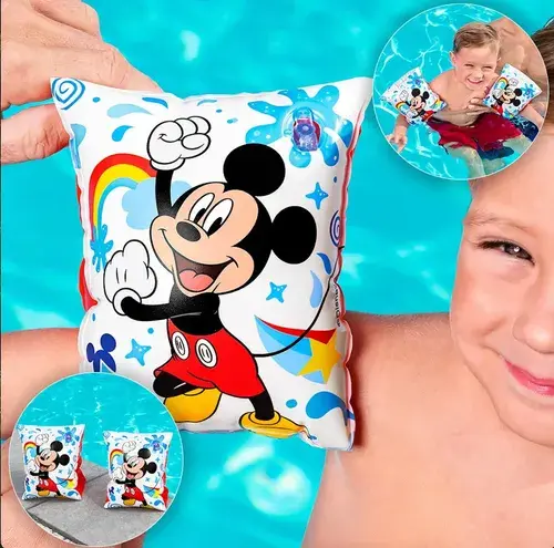 Bracitos Mickey Mouse Flotador Inflable Pileta Playa Niños Blanco 9
