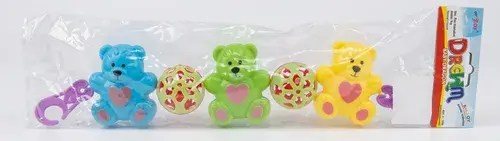 Cunero Con Ruido Ositos Cuna Cochesito Sonajero Babygus Bebe Multicolor Osito Con Pelotas 2
