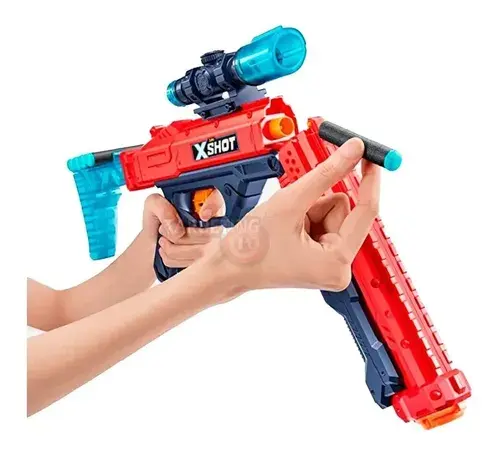 Arma Rifle Escopeta Lanza Dardos Hawk Eye X Shot 16 Dardos Rojo 8
