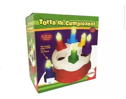 Torta De Cumpleaños Antex Velas Para Encastrar Brillan Rojo Y Blanco 3