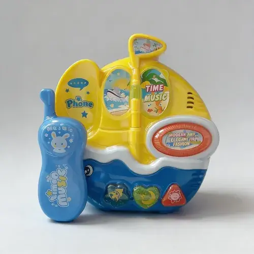 Telefono Fijo De Juguete Con Luz Y Sonido Shen Yuan Amarillo 5