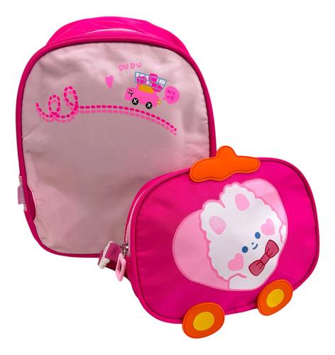 Mochila Jardín Infantil Nena Gatito Kawa Doble Compartimento 5
