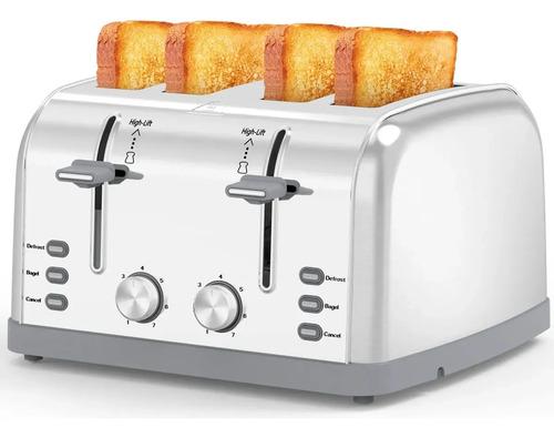 Tostadora Lainsten De 4 Rebanadas De Acero Inoxidable 110v Plateado