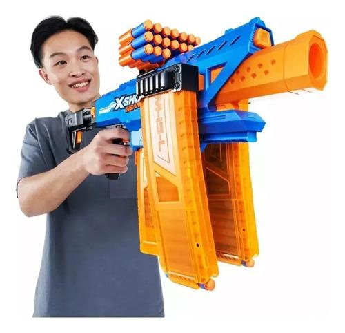 Pistola Gigante Motorizada Lanza 72 Dardos X Shot Automatica Azul Y Naranja 7