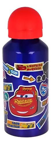 Botella De Aluminio Cars 400 Ml Agua Bebidas Verano Autos Azul 7