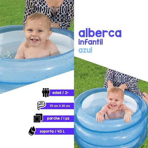 Pileta Inflable Redonda Bestway 51033 De 70cm X 30cm 43l Azul Bolsa 6