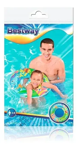 Salvavidas Aro Inflable Flotador Bichitos 56cm Pileta Playa Brillante 8